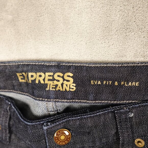 Express Jeans EVA Fit & Flare - Women's Size 10R - Dark Indigo Blue Denim - Picture 3 of 12